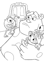 A coloring page of monster